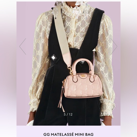 Gucci GG matelassé mini bag in pink leather - Picture 3 of 15